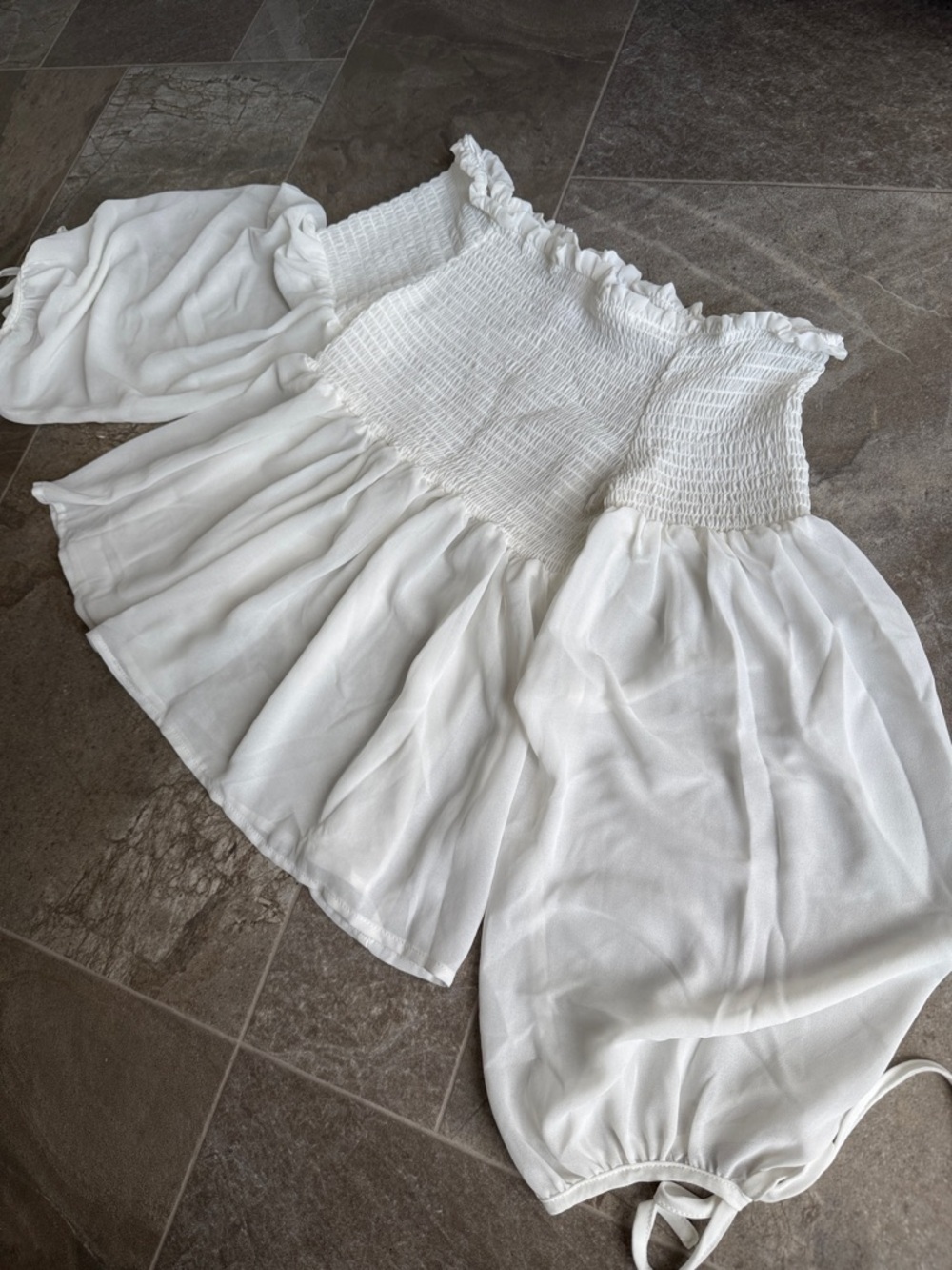 Streetwear Society Off-Shoulder Smocked Peasant Blouse Sm balloon sleeves NWOT